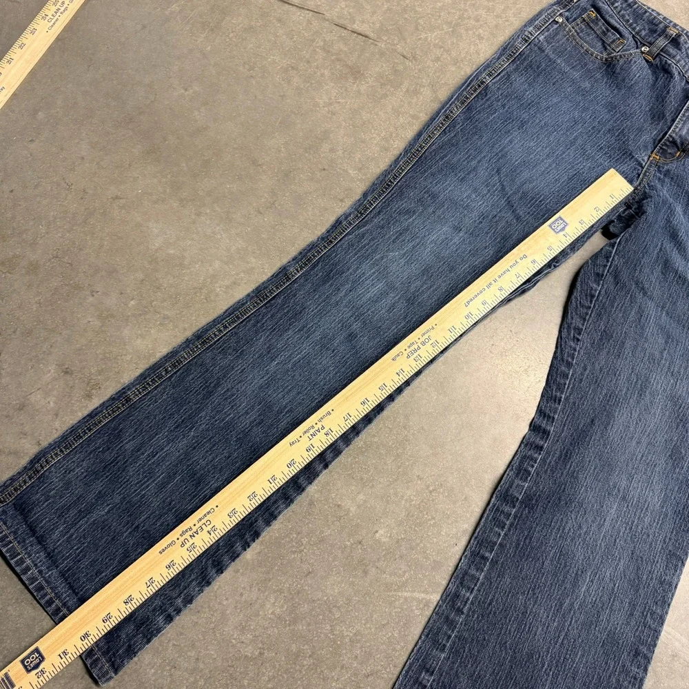 Chico's Denim Women Blue Bootcut Rhinestone Pocket Jeans Size 1.5 Reg 3658